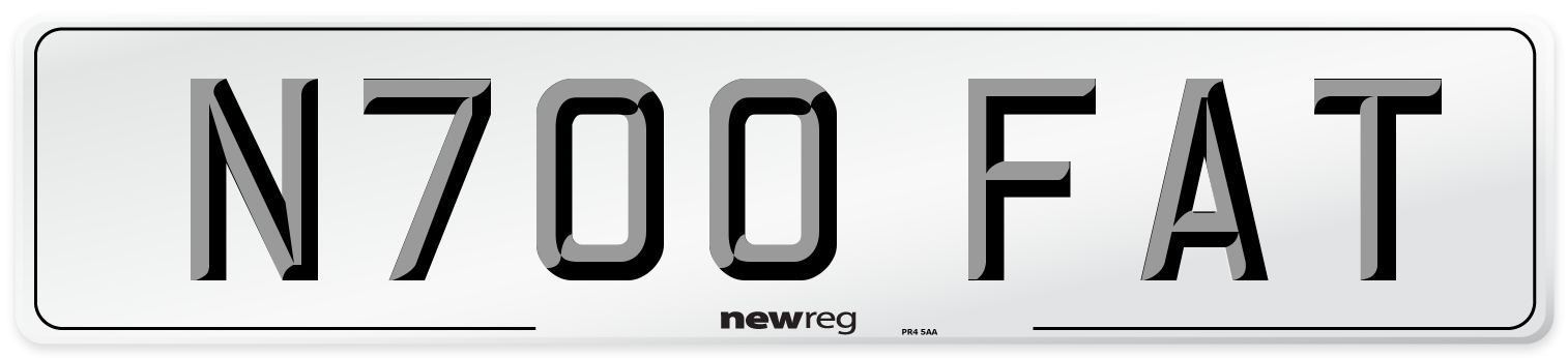 N700 FAT Number Plate from New Reg
